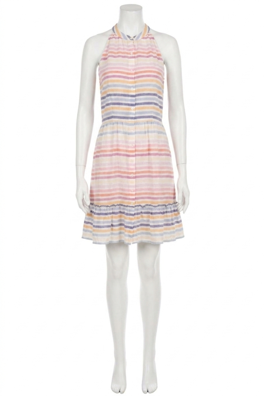 NEW BANJANAN indigo dress in candy stripe
